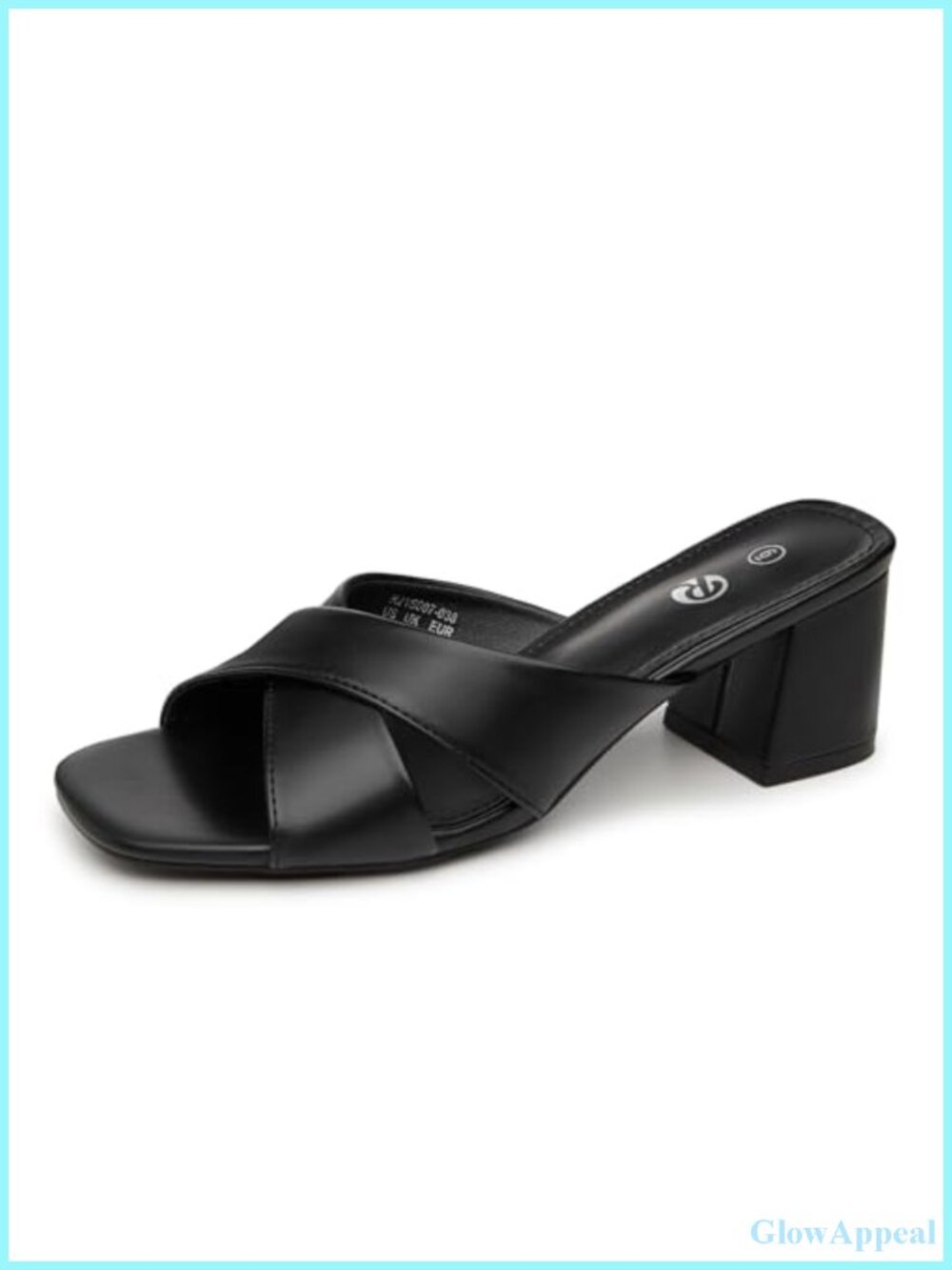 Women's Square Toe Low Block Heel Mules Sandals Slip On PU Leather Casual 2.5"